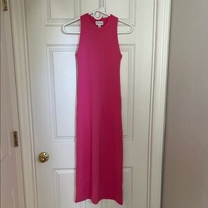 The Drop !Elegant Pink Midi Dress